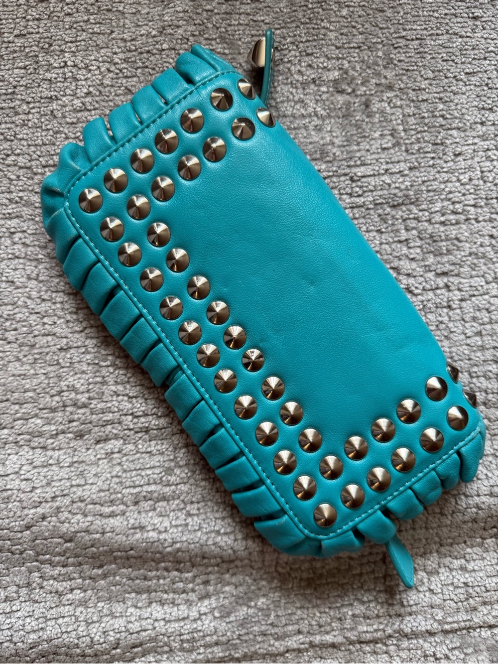 Betsy Johnson Turquoise Studded Zip Wallet